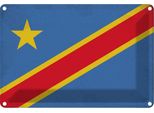 Vianmo Insegna Di Latta 12X18 Cm Bandiera Dr Kongo Flag Congo Vintage