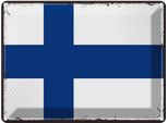 Vianmo Insegna Di Latta 30X40 Cm Bandiera Finnlands Retro Flag Of Finland