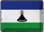 Vianmo Insegna Di Latta 30X40 Cm Bandiera Lesothos Retro Flag Of Lesotho