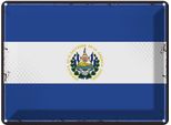 Vianmo Insegna Di Latta 30X40 Cm Bandiera El Salvadors Retro El Salvador