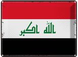 Vianmo Insegna Di Latta 30X40 Cm Bandiera Irak Retro Flag Of Iraq
