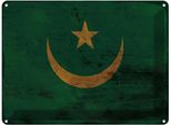 Vianmo Insegna Di Latta 30X40 Cm Bandiera Mauretanien Flag Mauritania