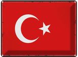 Vianmo Insegna Di Latta 30X40 Cm Bandiera TüRkei Retro Flag Of Turkey