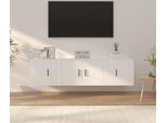 Maison Exclusive - Set Mobili Porta Tv 3 Pz Bianco In Legno Multistrato