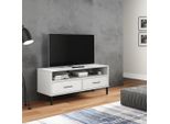 The Living Store Mobile Tv Oslo Con Gambe In Metallo Legno Di Pino Massiccio Bianco