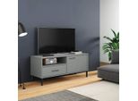The Living Store Mobile Tv Oslo Con Gambe In Metallo Legno Di Pino Massiccio Grigio