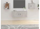 The Living Store Pensili Tv 2 Pz. Grigio Cemento 40X34,5X40 Cm