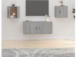The Living Store Pensili Tv 2 Pz. Grigio Sonoma 40X34,5X40 Cm