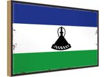 Vianmo Insegna In Legno 20X30 Cm Bandiera Lesothos Flag Of Lesotho