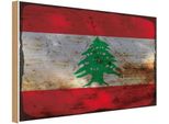 Vianmo Insegna In Legno 12X18 Cm Bandiera Libanon Flag Of Lebanon Rost