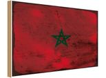 Vianmo Insegna In Legno 20X30 Cm Bandiera Marokko Flag Of Morocco Rost