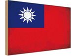 Vianmo Insegna In Legno 20X30 Cm Bandiera China Flag Of Taiwan Vintage