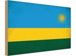 Vianmo Insegna In Legno 12X18 Cm Bandiera Ruanda Flag Of Rwanda Vintage