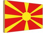 Vianmo Insegna In Legno 12X18 Cm Bandiera Mazedoniens Flag Of Macedonia