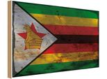 Vianmo Insegna In Legno 20X30 Cm Bandiera Simbabwe Flag Of Zimbabwe Rost