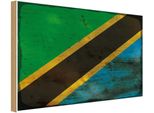 Vianmo Insegna In Legno 12X18 Cm Bandiera Tansania Flag Of Tanzania Rost
