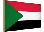 Vianmo Insegna In Legno 12X18 Cm Bandiera Sudan Flag Of Sudan Vintage