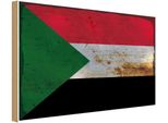 Vianmo Insegna In Legno 12X18 Cm Bandiera Sudan Flag Of Sudan Rost