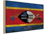 Vianmo Insegna In Legno 20X30 Cm Bandiera Swasiland Flag Eswatini Rost