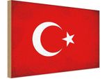 Vianmo Insegna In Legno 20X30 Cm Bandiera TüRkei Flag Of Turkey Vintage
