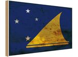 Vianmo Insegna In Legno 20X30 Cm Bandiera Tokelau Flag Of Tokelau Rost