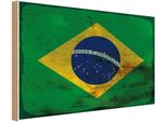 Vianmo Insegna In Legno 12X18 Cm Bandiera Brasilien Flag Of Brazil Rost