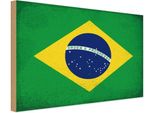 Vianmo Insegna In Legno 12X18 Cm Bandiera Brasilien Flag Of Brazil Vintage