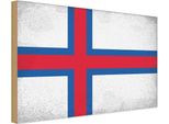 Vianmo Insegna In Legno 30X40 Cm Bandiera FäRöEr Flag Faroe Islands