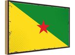 Vianmo Insegna In Legno 30X40 Cm Bandiera FranzöSisch?Guayanas Retro Flag