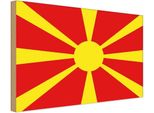 Vianmo Insegna In Legno 30X40 Cm Bandiera Mazedoniens Flag Of Macedonia