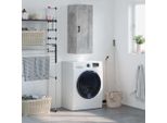 The Living Store Armadio A Muro Grigio Cemento 34,5X34X90 Cm Materiale Legno