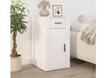 The Living Store Armadio Per Ufficio Bianco Lucido 40X49X75 Cm Materiale A Base Di Legno