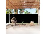 The Living Store Tenda Laterale Estensibile Nera 200X1000 Cm