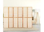 The Living Store 6 Pz. Paravento Pieghevole In Stile Giapponese 240X170 Cm