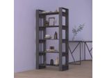 Vidaxl Scaffale/Divisorio Grigio 80X35X160 Cm In Legno Massiccio - Scaffale - Librerie - Divisorio - Scaffale In Legno