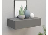 The Living Store Scaffale A Muro Con Cassetto Grigio 40X23,5X10 Cm Mdf