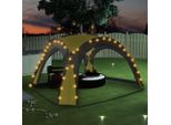 The Living Store Tenda Per Feste Con Led E 4 Pareti Laterali 3,6X3,6X2,3 M Verde