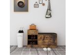 The Living Store Panca Per Scarpe In Rovere Fumé 94,5X31X57 Cm Materiale In Legno