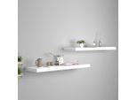The Living Store Mensole Sospese 2 Pz. Bianco 90X23,5X3,8 Cm Mdf