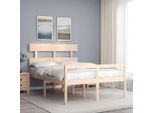 The Living Store Letto Senior Con Testiera 140X190 Cm In Legno Massiccio