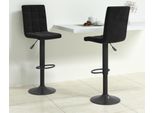 The Living Store Sgabelli Da Bar 2 Pezzi. Velluto Nero