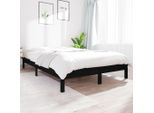 The Living Store Letto In Legno Massiccio Nero 120X200 Cm Pino