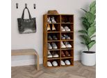 The Living Store Scarpiera In Rovere Affumicato 54X34X100,5 Cm Materiale In Legno