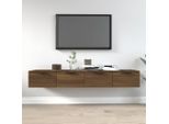 The Living Store Armadi A Muro 2 Pz. Aspetto Rovere Marrone 68X30X20Cm Materiale In Legno
