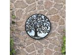 The Living Store Specchio Da Giardino Nero 60X2,5 Cm In Ferro Rotondo