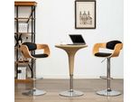The Living Store Sgabello Da Bar 2 Pezzi In Legno Curvato Nero E Similcuoio