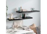 The Living Store Mensole Sospese 2 Pz. Nero Lucido 90X23,5X3,8 Cm Mdf