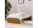 The Living Store Letto In Legno Massiccio Marrone Miele 75X190 Cm