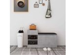 The Living Store Panca Per Scarpe In Cemento Grigio 94,5X31X57 Cm Materiale A Base Di Legno