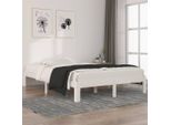 The Living Store Letto In Legno Massiccio Di Pino Bianco 140X200 Cm